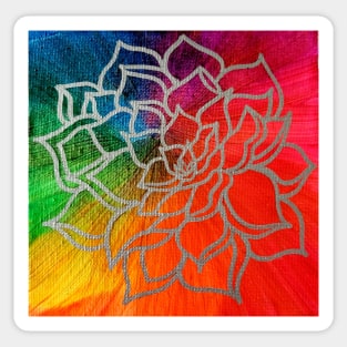 Rainbow Lotus Flower Sticker